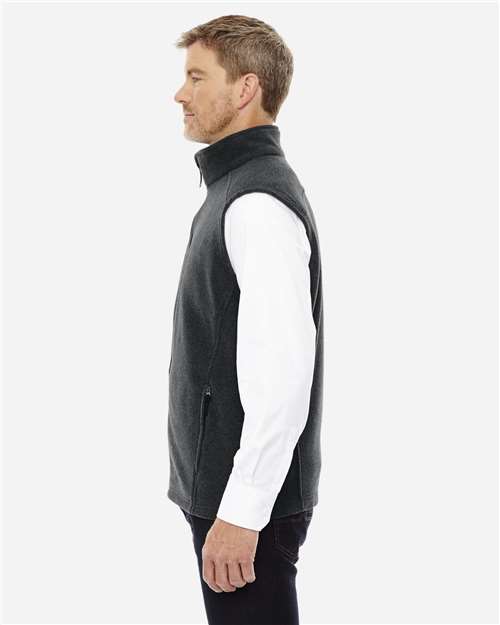 CORE365 88191T Men's Tall Journey Fleece Vest in Heather Charcoal