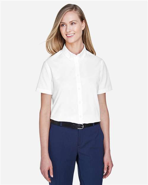 CORE365 78194 Women's Optimum Short Sleeve Twill Shirt in White