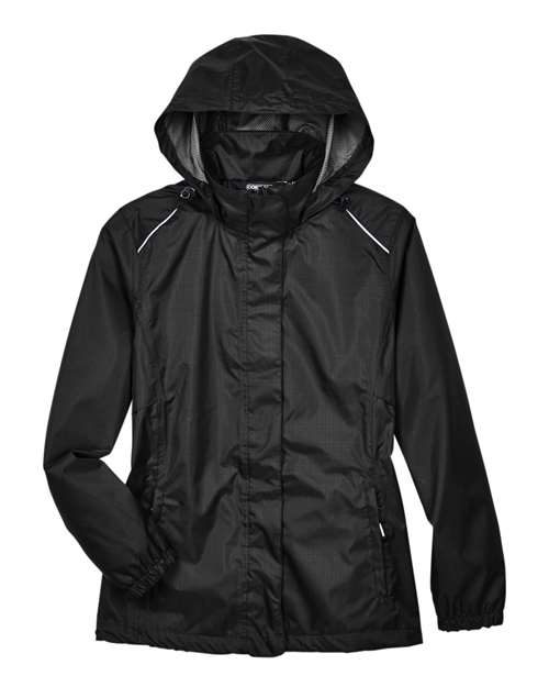 CORE365 78185 Women's Climate Seam-Sealed Lightweight Variegated Ripstop Jacket in Black