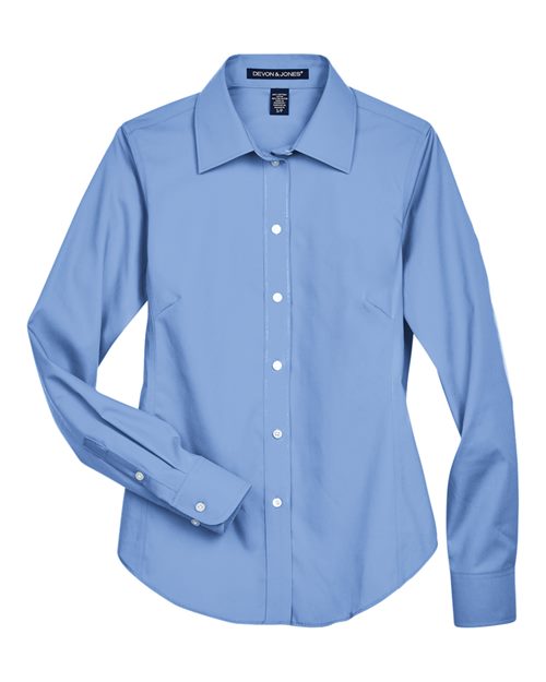 Devon & Jones D630W Women's Crown Collection Oxford Woven Dress Shirt in Light Blue