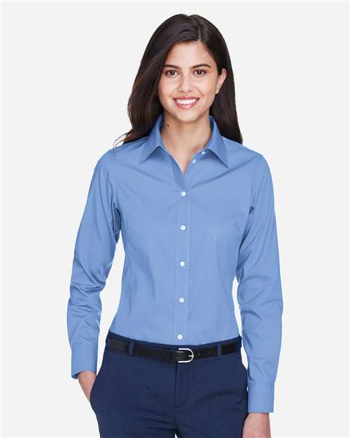 Devon & Jones D630W Women's Crown Collection Oxford Woven Dress Shirt in Light Blue