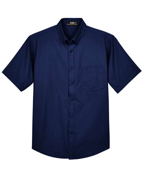 CORE365 88194T Men's Tall Optimum Short Sleeve Twill Dress Shirt in Classic Navy