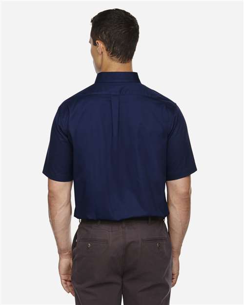 CORE365 88194T Men's Tall Optimum Short Sleeve Twill Dress Shirt in Classic Navy