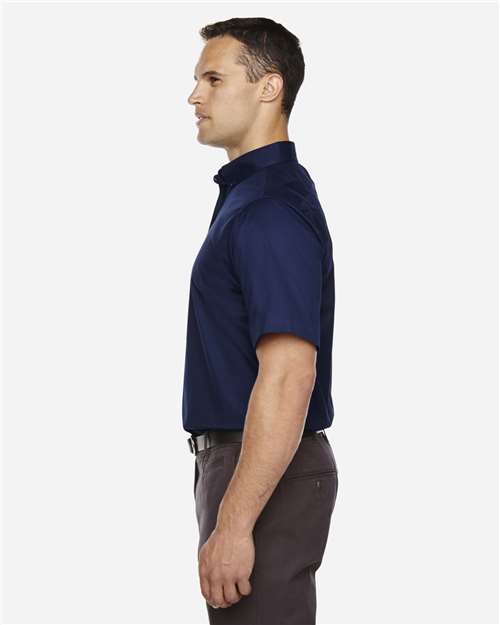 CORE365 88194T Men's Tall Optimum Short Sleeve Twill Dress Shirt in Classic Navy