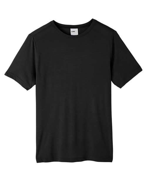 CORE365 CE111T Unisex Tall Fusion ChromaSoft Performance T-Shirt in Black