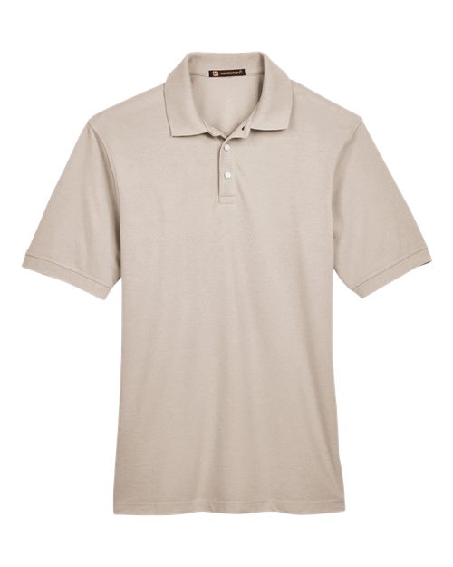 Harriton M265 Men's Easy Blend Polo in Stone