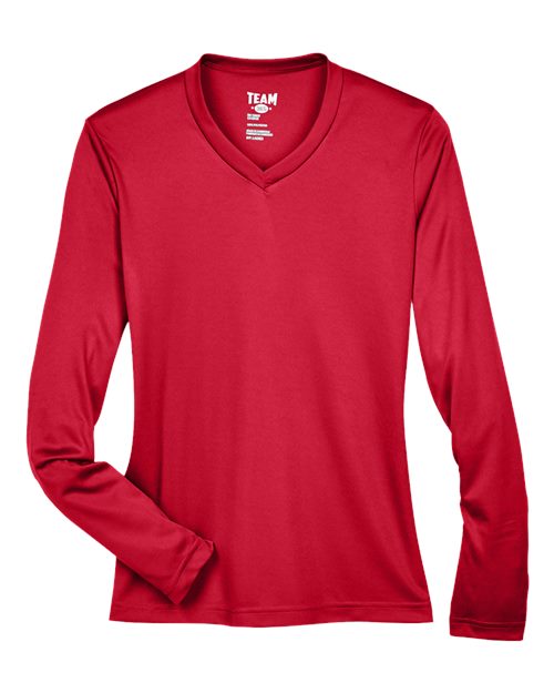 Team 365 TT11WL Women's Zone Performance Long Sleeve T-Shirt in Sport Red
