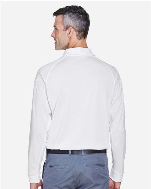 Harriton M211L Men's Advantage Long Sleeve Tactical Polo in White