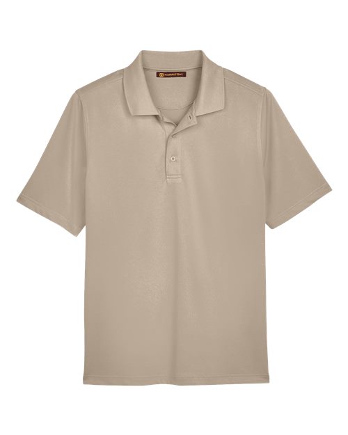 Harriton M348 Men's Advantage Snag Protection Plus Polo in Khaki