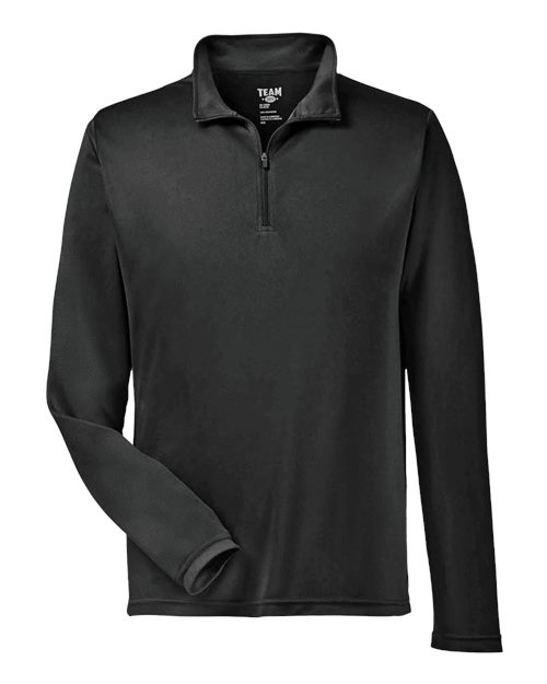 Team 365 TT31 Men's Zone Performance Quarter-Zip Pullover in Black