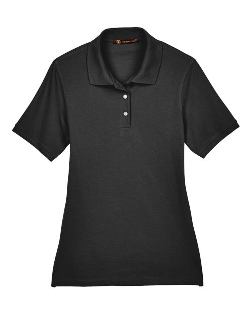 Harriton M265W Women's Easy Blend Polo in Black