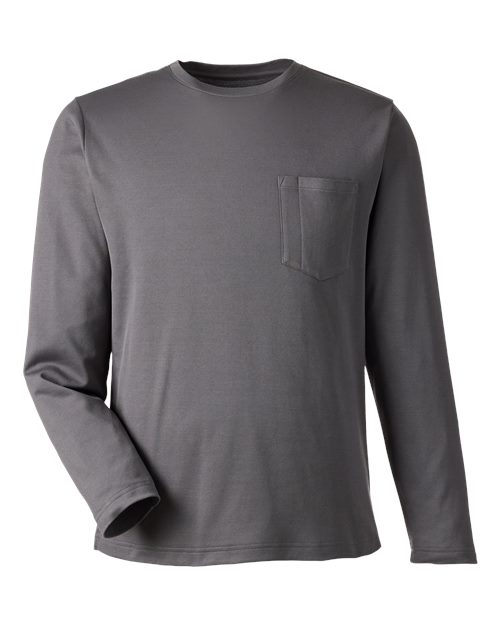 Harriton M118L Unisex Charge Snag and Soil Protect Long Sleeve T-Shirt in Dark Charcoal
