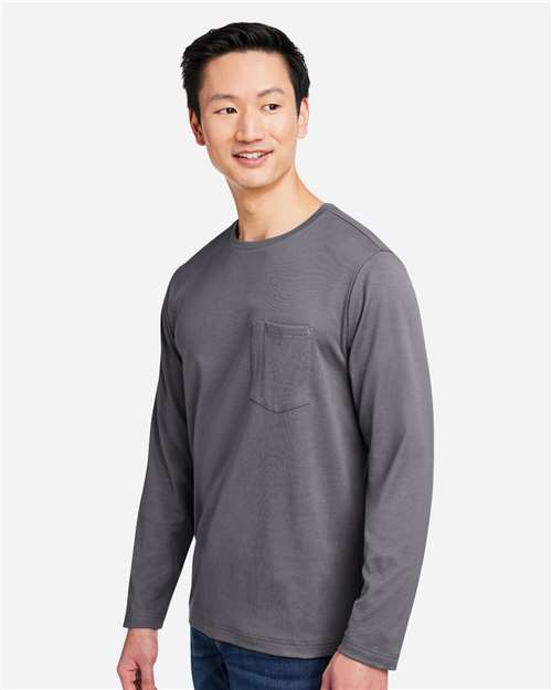 Harriton M118L Unisex Charge Snag and Soil Protect Long Sleeve T-Shirt in Dark Charcoal