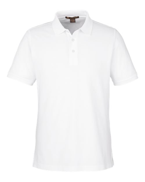 Harriton M205 Men's Valiant Cotton Snag Protect Polo in White