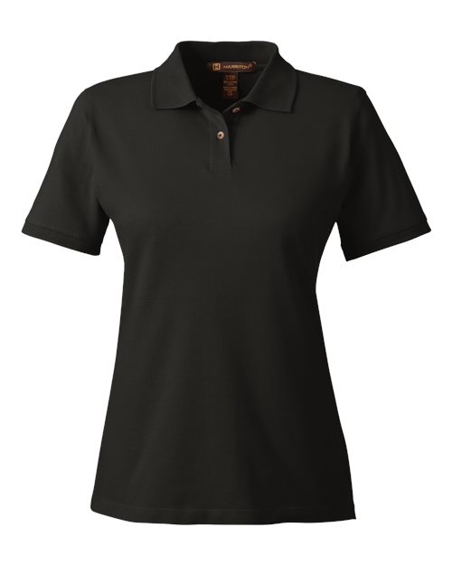 Harriton M200W Women's Cotton Polo in Black