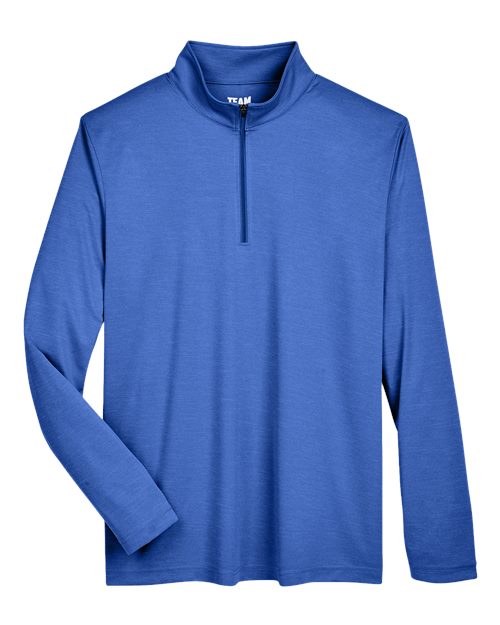 Team 365 TT31H Men's Zone Sonic Heather Performance Quarter-Zip Pullover in Sport Royal Heather