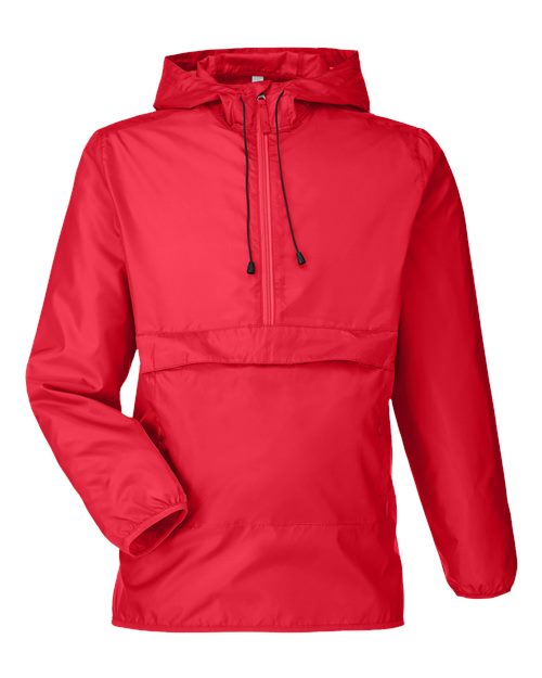 Team 365 TT77 Unisex Zone Protect Packable Anorak Jacket in Sport Red
