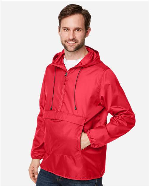 Team 365 TT77 Unisex Zone Protect Packable Anorak Jacket in Sport Red