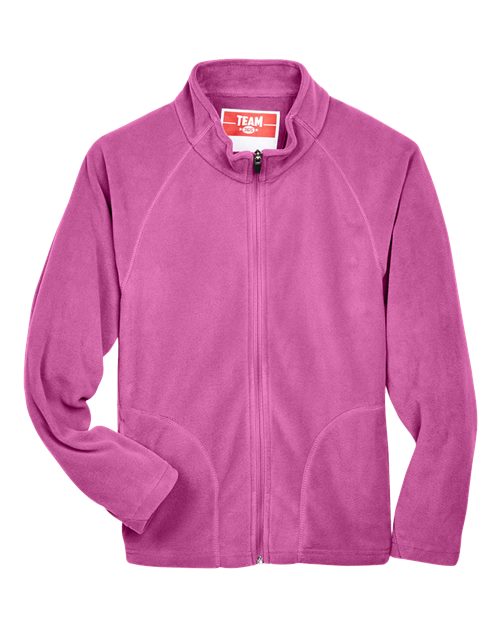 Team 365 TT90Y Youth Campus Microfleece Jacket in Sport Charity Pink