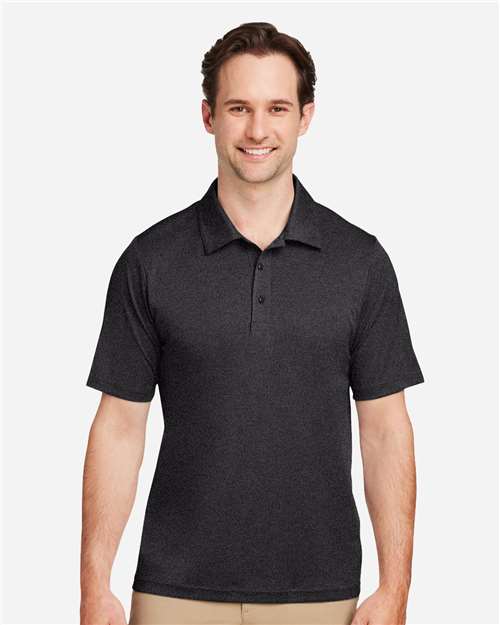 Team 365 TT51H Men's Zone Sonic Heather Performance Polo in Black Heather