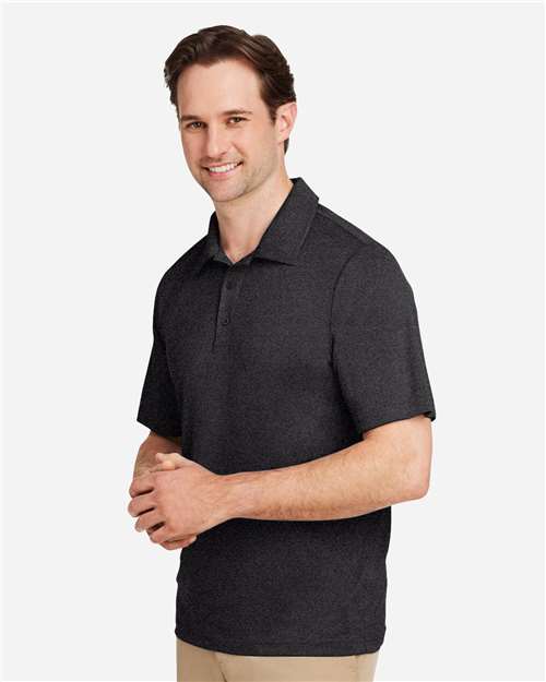 Team 365 TT51H Men's Zone Sonic Heather Performance Polo in Black Heather