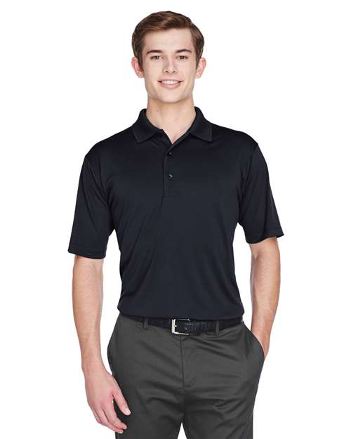 UltraClub 8610 Men's Cool & Dry 8-Star Elite Performance Interlock Polo in Black