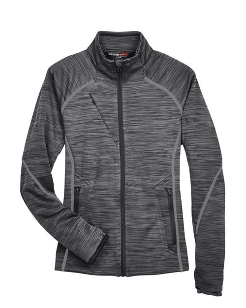 North End 78697 Women's Flux Mélange Bonded Fleece Jacket in Carbon/ Black