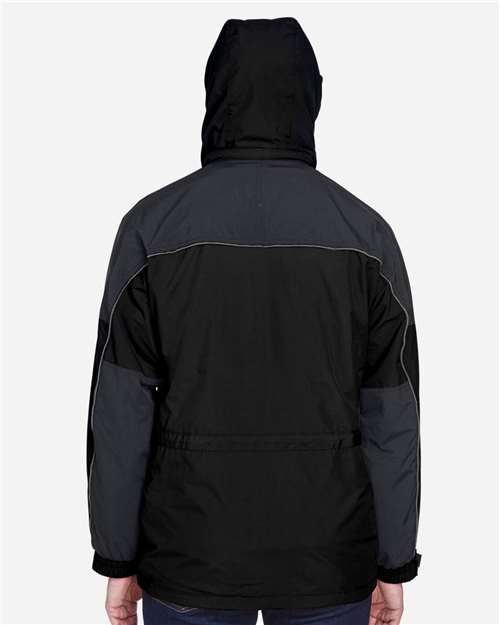 North End 88006 Men's 3-in-1 Two-Tone Parka in Black