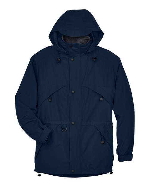 North End 88007 Men's 3-in-1 Parka with Dobby Trim in Midnight Navy