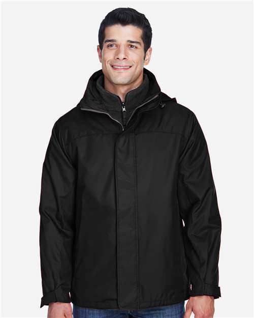 North End 88130 Men's 3-in-1 Insulated Jacket in Black