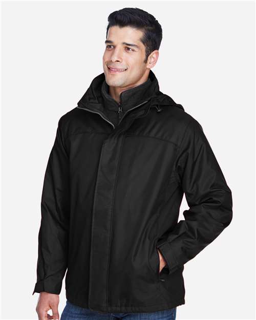 North End 88130 Men's 3-in-1 Insulated Jacket in Black