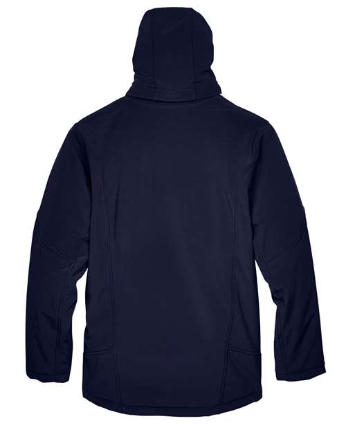 North End 88159 Men's Glacier Insulated Three-Layer Softshell with Detachable Hood in Classic Navy