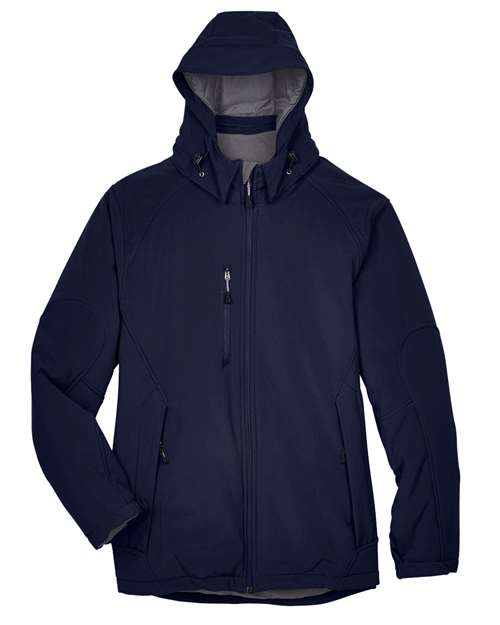 North End 88159 Men's Glacier Insulated Three-Layer Softshell with Detachable Hood in Classic Navy