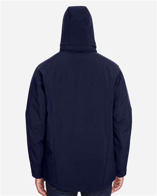 North End 88159 Men's Glacier Insulated Three-Layer Softshell with Detachable Hood in Classic Navy