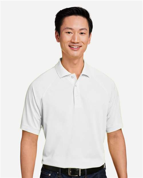 Harriton M208 Men's Charge Snag and Soil Protect Polo in White