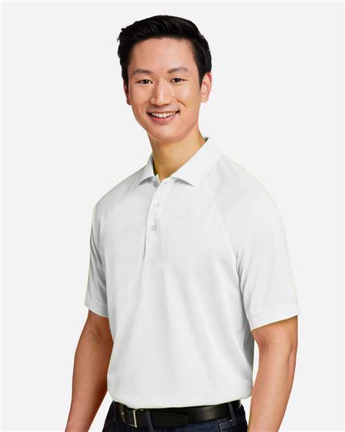 Harriton M208 Men's Charge Snag and Soil Protect Polo in White