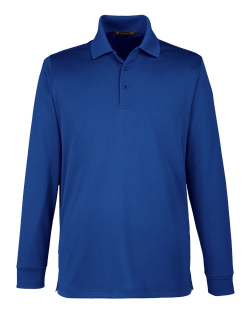 Harriton M348LT Men's Tall Advantage Long Sleeve Snag Protection Plus IL Polo in True Royal