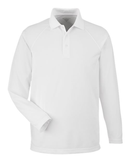 Harriton M208L Men's Charge Snag and Soil Protect Long Sleeve Polo in White