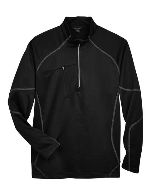 North End 88175 Men's Catalyst Performance Fleece Quarter-Zip Pullover in Black