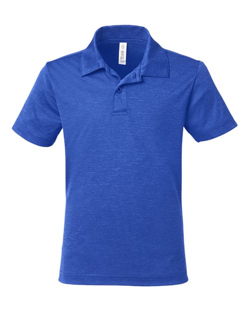 Team 365 TT51HY Youth Zone Sonic Heather Performance Polo in Sport Royal Heather