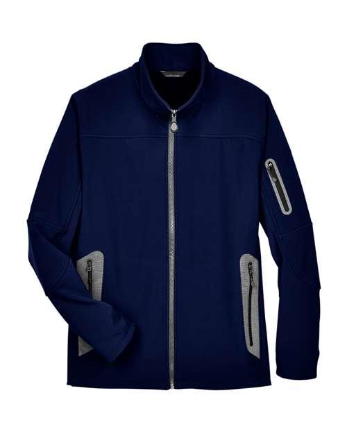 North End 88138 Men's Three Layer Fleece Bonded Shell Technical Jacket in Classic Navy