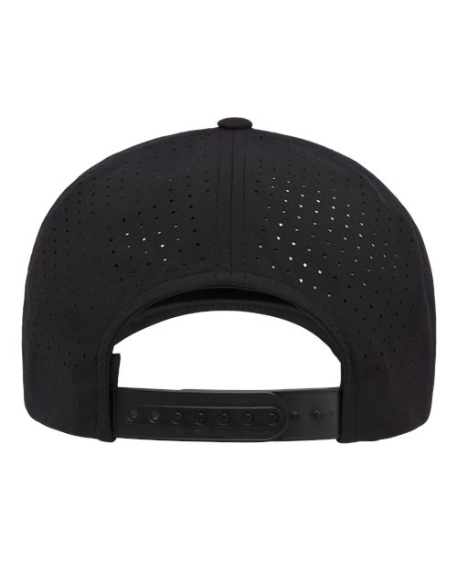 YP Classics 5389AP Five-Panel Snapback with Perforated Cap in Black