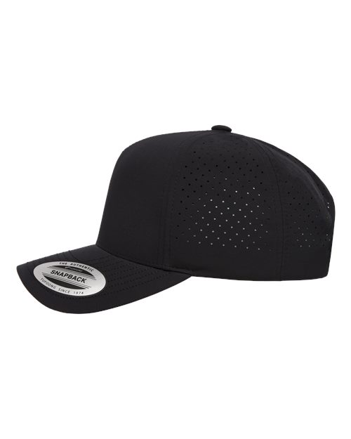 YP Classics 5389AP Five-Panel Snapback with Perforated Cap in Black