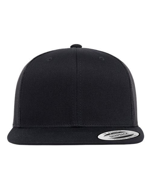 YP Classics 6609 Retro High Profile Trucker Cap in Black