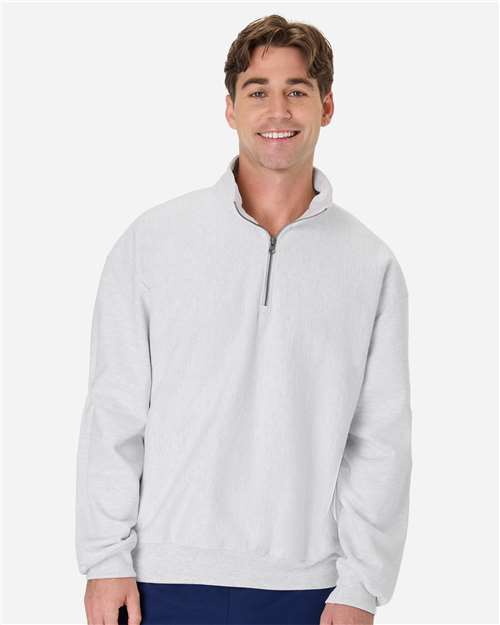 Hanes OG900 Unisex Beefy Sweats Premium Heavyweight Quarter-Zip Sweatshirt in Ash