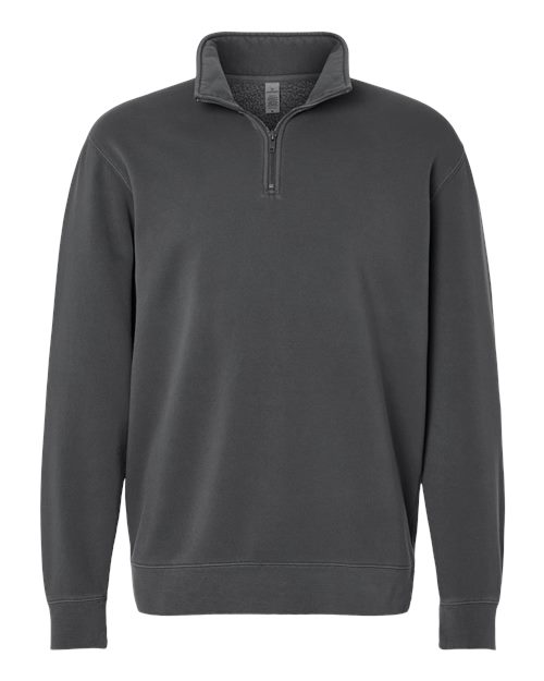 Independent Trading Co. PRM4600QZ Unisex Pigment-Dyed Quarter-Zip Pullover in Pigment Black