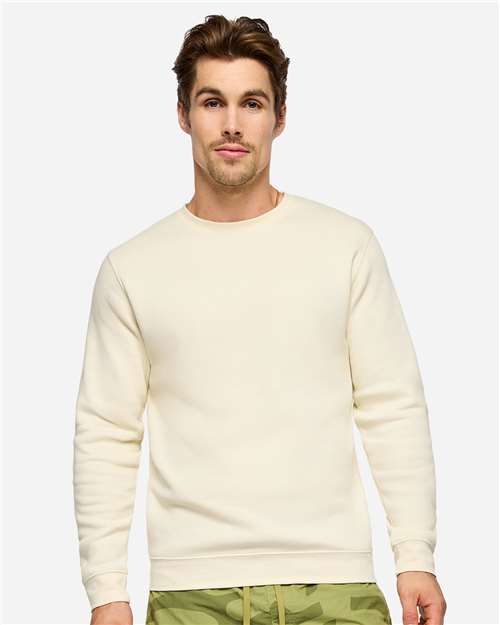 LAT 6925 Unisex Elevated Fleece Crewneck Sweatshirt in Natural