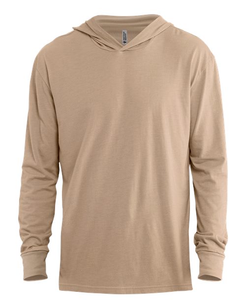 Next Level 6221 Unisex CVC Hoodie Long Sleeve Tee in Heather Tan