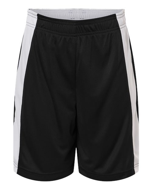 Team 365 TT115BY Youth Zone Performance Reversible Shorts in Black/ White