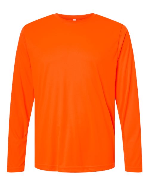 CORE365 CE10L Unisex Capital Long Sleeve Performance T-Shirt in Safety Orange